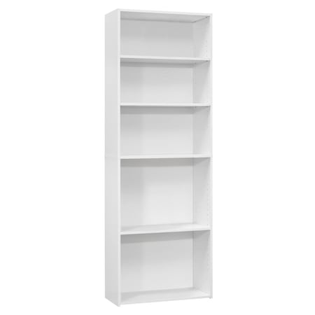 Gfancy Fixtures 11.75 x 24.75 x 71.25 in. White 5 Shelves Bookcase GF3089037